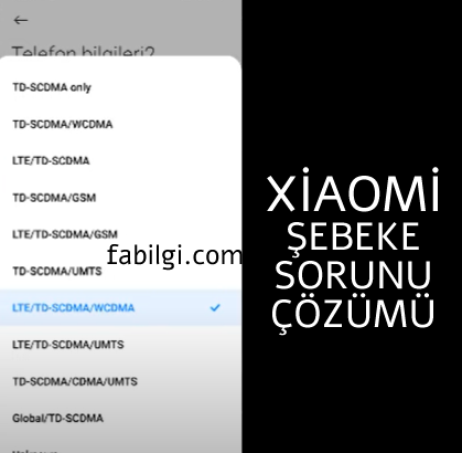 Xiaomi Telefon Şebeke Çekmeme Sorunu Çözümü Kesin Yöntem