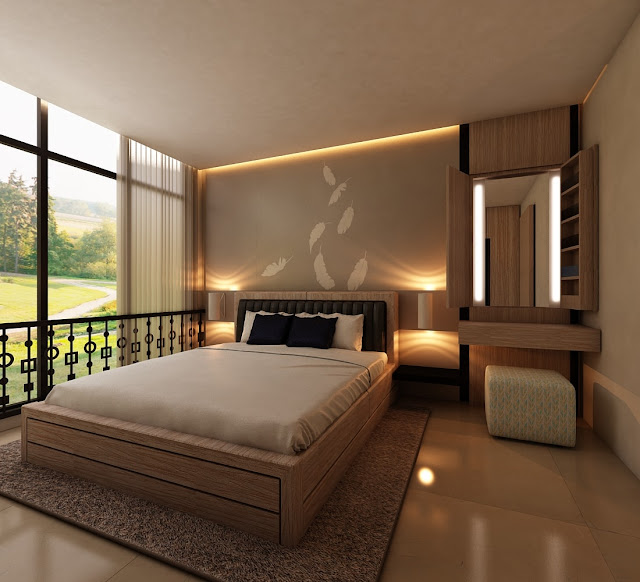 Desain kamar  tidur  modern bernuansa nature