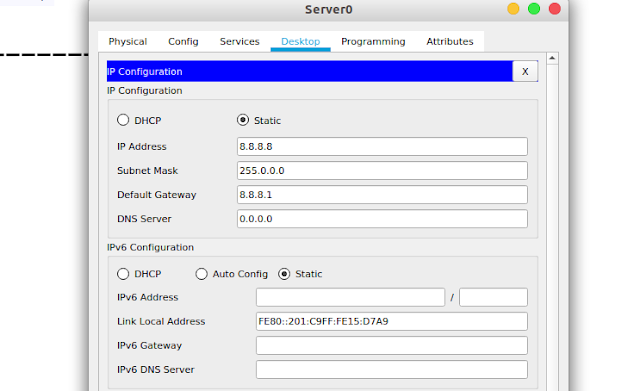 Konfigurasi IP PC Server0