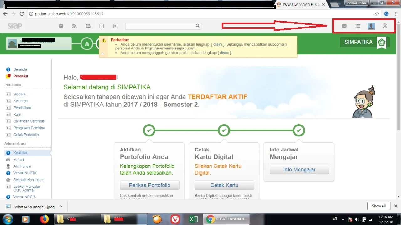 Cara dan Triks Menampilkan Tombol Logout di SIMPATIKA 2018