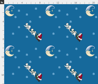 Sammy Santa Sled Holiday Fabric & Wallpaper