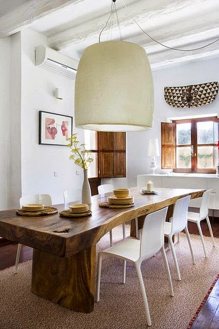 eclectic dining room reclaimed wood table