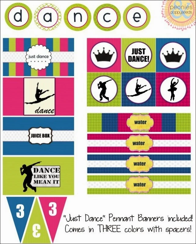 Just Dance Party Free Printable Mini Kit.