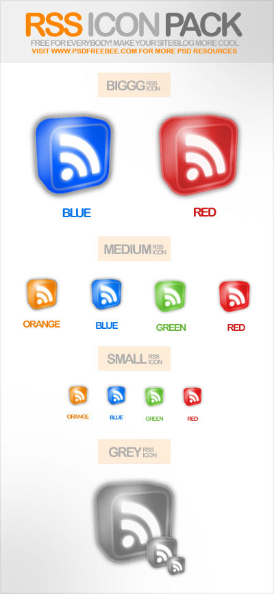 Fresh, Free and Gorgeous RSS Feed Icons