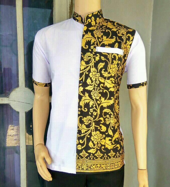 20 Model  Baju  Batik  Pria  Kombinasi  Terbaru Mesin Jahit