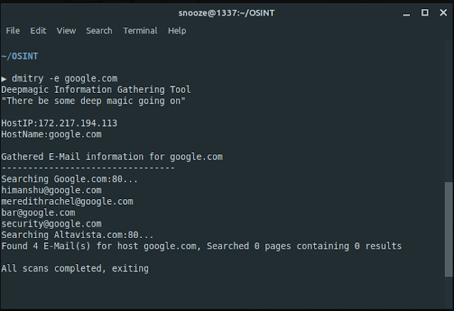 Melakukan Information Gathering Dengan DMitry ( DeepMagic Information Gathering Tool )