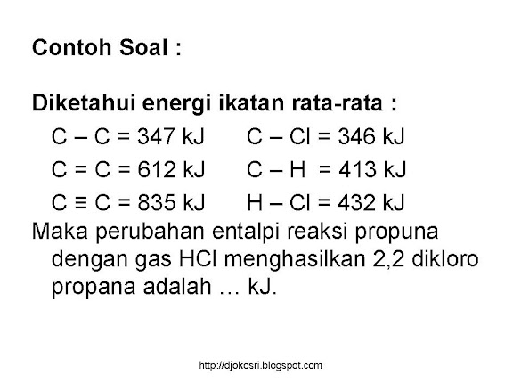 Contoh Soal Energi Ikatan