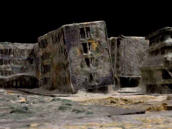 daniele del nero arte esculturas cidades miniaturas decaídas envelhecidas abandonadas mofadas