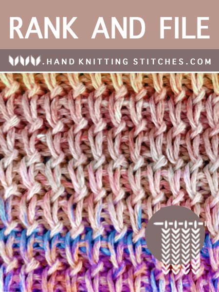 Hand #Knitting Stitches - Rank and File Textured Pattern