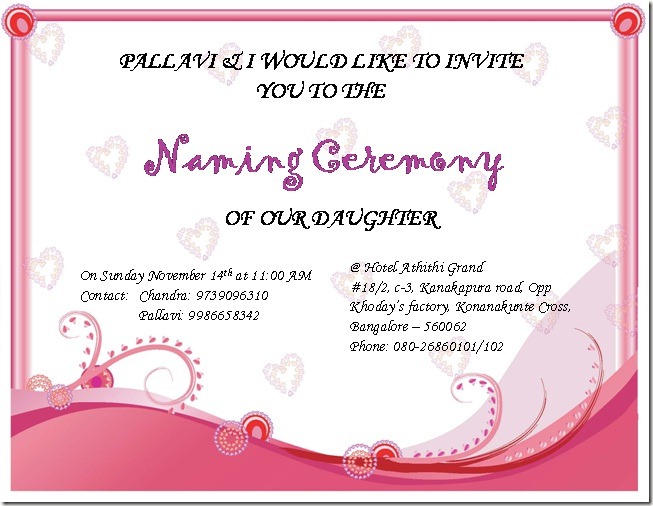 Invitation For Name Ceremony In English 4