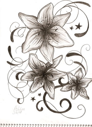 Lily flower tattoo designs can be judged only by their beauty,