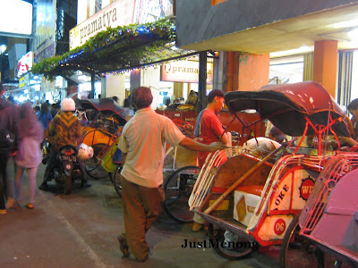 Becak as one of the transportation in Malioboro