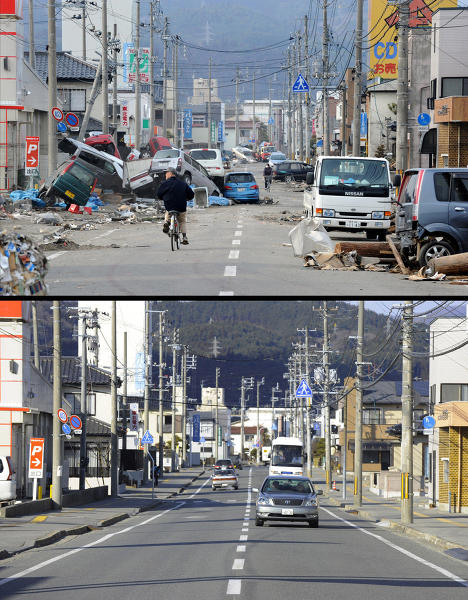 Foto Tsunami Jepang Sebelum Dan Sesudahnya