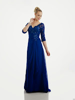 V Neck Floor Length Line Mother of the Bride Dresses