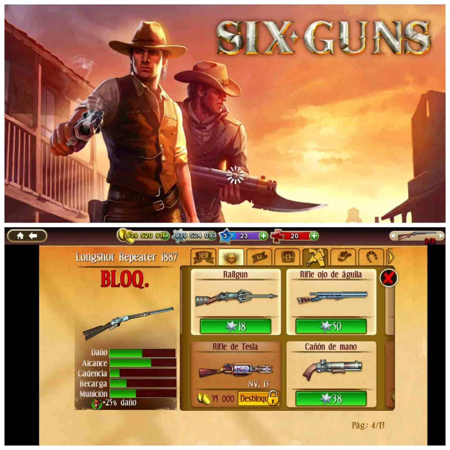 Six-Guns Gang Showdown 2.9.8a Apk + Obb ILIMITADO Para Android 2021