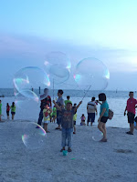 Playing kites and soap bubbles | Pantai Redang, Sekinchan