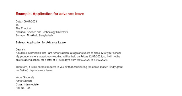 How to write Application (with examples), azhar bd academy