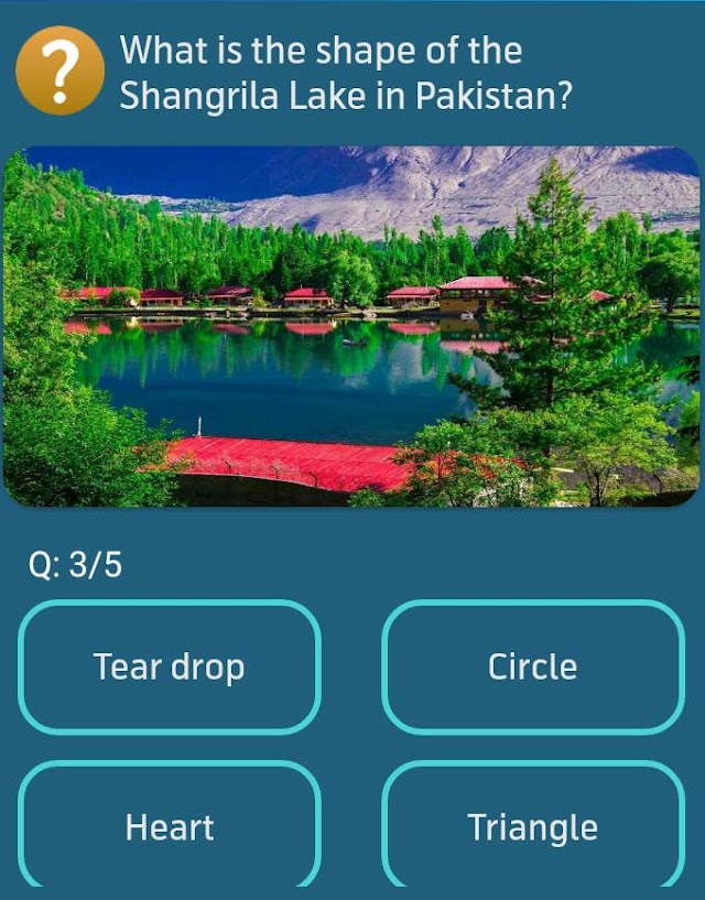 What is the shape of the Shangrila Lake in Pakistan? MY TELENOR