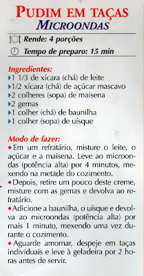 RECEITA DE PUDIM EM TAÇAS