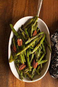 roast green beans with balsamic thyme reduction for Thanksgiving