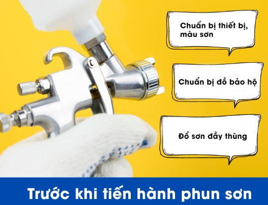 Trước khi tiến hành sử dụng máy phun sơn bột bả