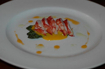 My dish of lobster claw with asparagus & mango mousse