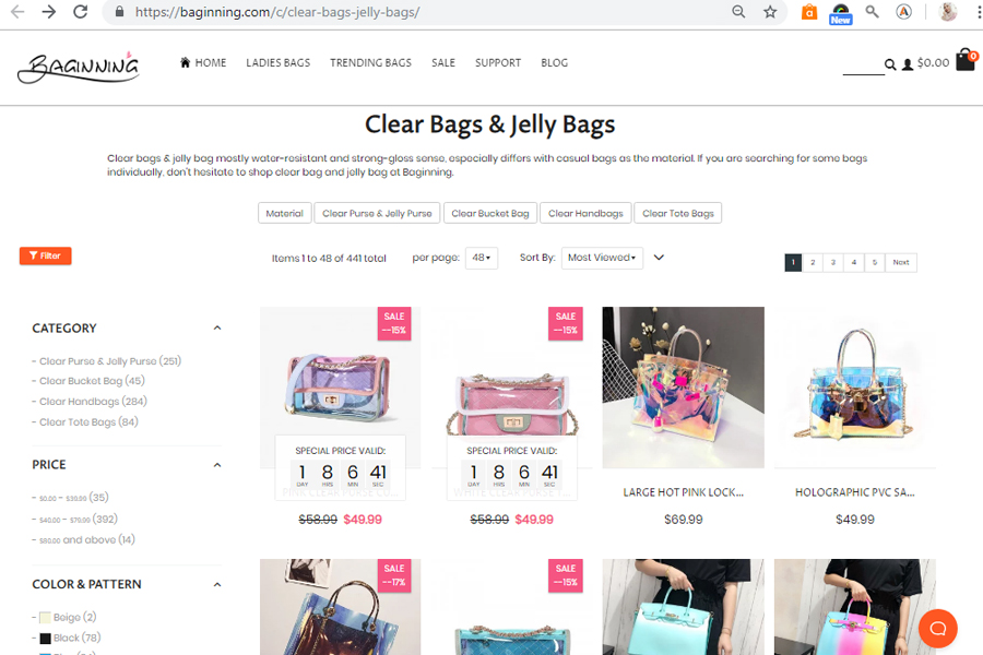 online shopping Baginning, handbag, purse, clear bag, jelly bag, clutch bag, Baginning United Kingdom, 