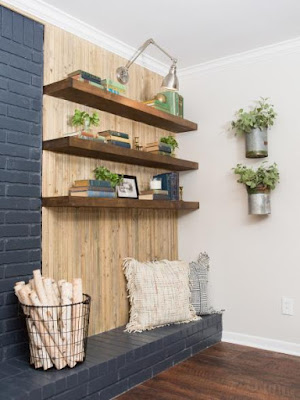 Create Vintage Looking Fireplace Background with #FixerUpper and #Weatherwood