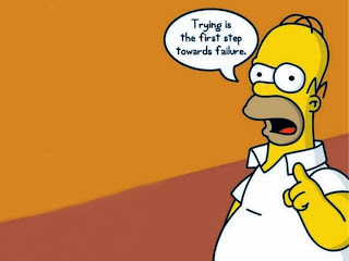 The Simpsons Homer Simpson trying first step to failure meme