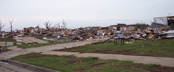 Homes leveled by tornado