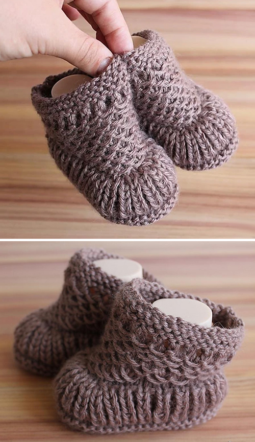 Warm Baby Booties - Free Knitting Pattern