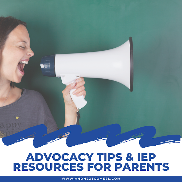 Advocacy tips and IEP resources for parents, including example IEP accommodations, resources for teaching self-advocacy skills, & printable resources!