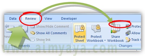  Gambar: Cara mengaktifkan proteksi sheet untuk menyembunyikan rumus/formulai Microsoft Excel