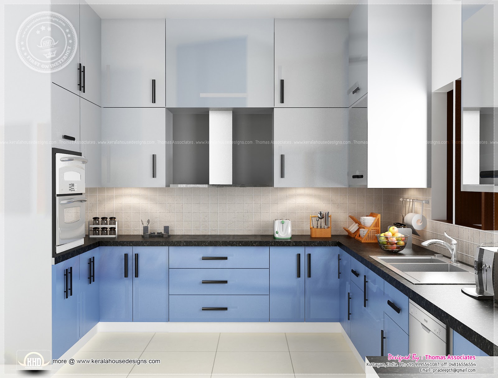 Beautiful blue toned interior designs Kerala  home design 