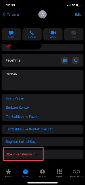 Cara Blokir Nomor Hp di Iphone