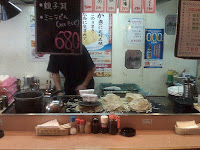 Making okonomiyaki in Hiroshima