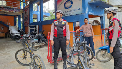 Sat Samapta Polres Aceh Tamiang Patroli Sepeda Rutin Guna Harkamtibmas