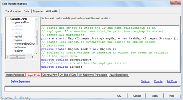 Informatica Java Transformation
