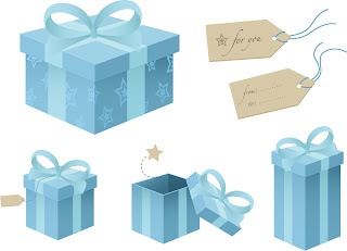 プレゼント箱とタグ snowflake gift box & tags イラスト素材2