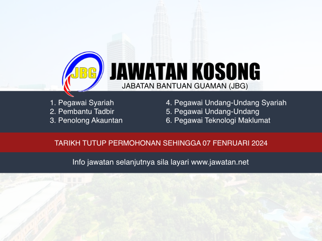 Jawatan Kosong Jabatan Bantuan Guaman (JBG) Januari 2024