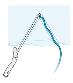Протягивание репшнура для получения ледовой проушины
