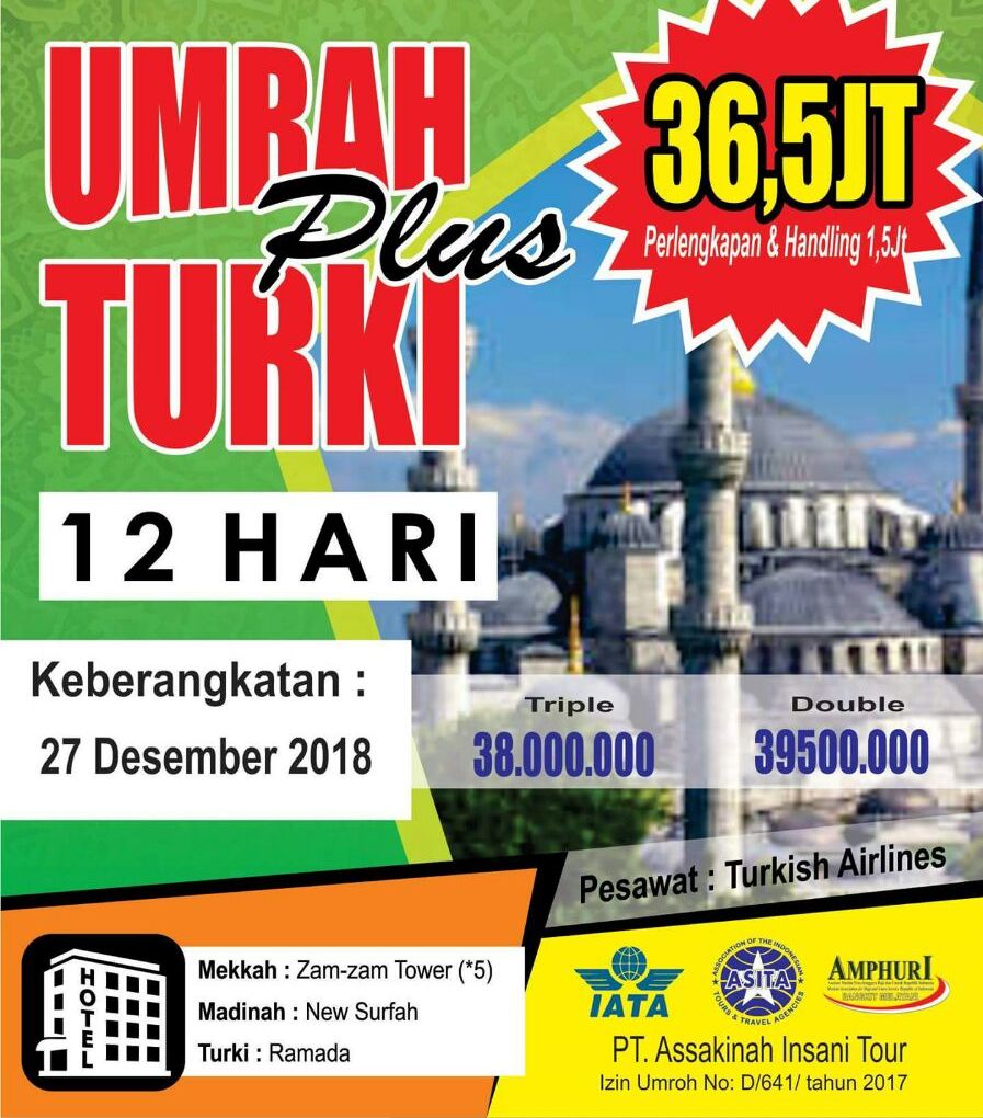 Paket Umroh Plus Turki Desember 2018