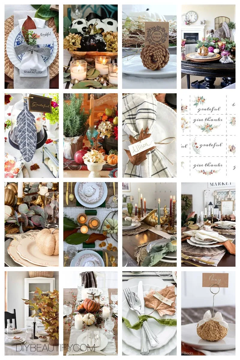 collage of Thanksgiving tables