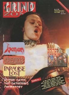 Grind Zone 1995-05 - Ottobre & Novembre 1995 | ISSN 1591-8785 | CBR 215 dpi | Mensile | Musica | Metal | Recensioni
Grind Zone esce in edicola nel '94, i primi due numeri sono degli speciali di Metal Hammer e visto il successo diventa rivista a scadenza bimestrale. Tratta il death metal, grind core e il nascente black metal ed è  il massimo che si può trovare in edicola riguardo il metal estremo. L'embrione del magazine è la succulenta rubrica che porta lo stesso nome in Metal Hammer ed è curata nei primi anni da Stefano Longhi, già responsabile insieme a Rob Mammarella della fantastica fanzine Thanatography, quindi gente esperta. Tornando a Grind Zone rivista, fino ad alcuni anni fa i contenuti soddisfacevano ampiamente i gregari del metal estremo con news, servizi, rubriche varie e ampie recensioni...l'informazione perfetta!!!