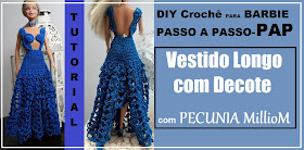 DIY - Passo a Passo - Tutorial Vestido Longo Com Decote Crochê Para Barbie 1ª Parte - Com Pecunia MillioM 3