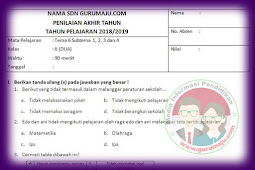 Soal PAT / UKK Kelas 2 Tema 6 Kurikulum 2013 Tahun 2019