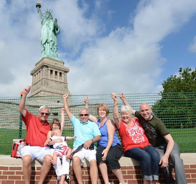 Tourists at Statue of Liberty