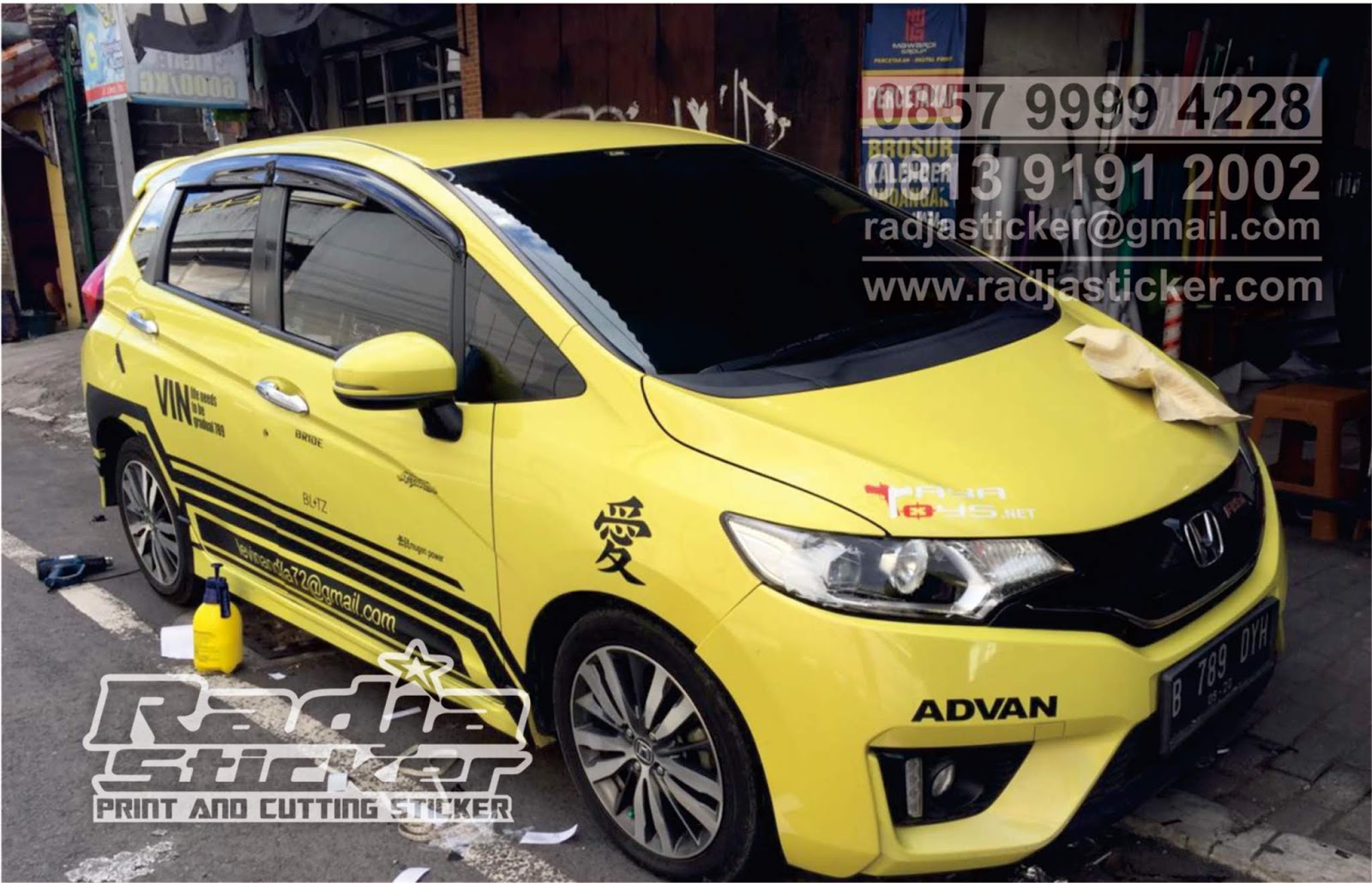 Wrapping Mobil Honda Jazz Kuning Variasi Honda Jazz Dengan Stiker Variasi Mobil Kekinian Stiker Oracal Untuk Wrapping Mobil Radja Sticker