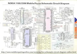 Nokia 1100/2300 mobile phone schematic circuit diagram