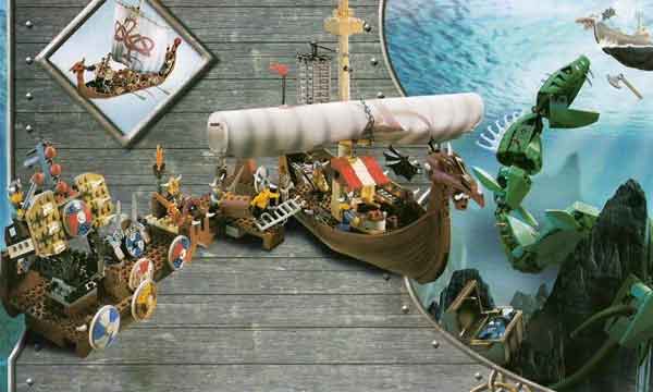 7018 LEGO VIKINGS Ship Challenges The Midgard Serpent Sea 